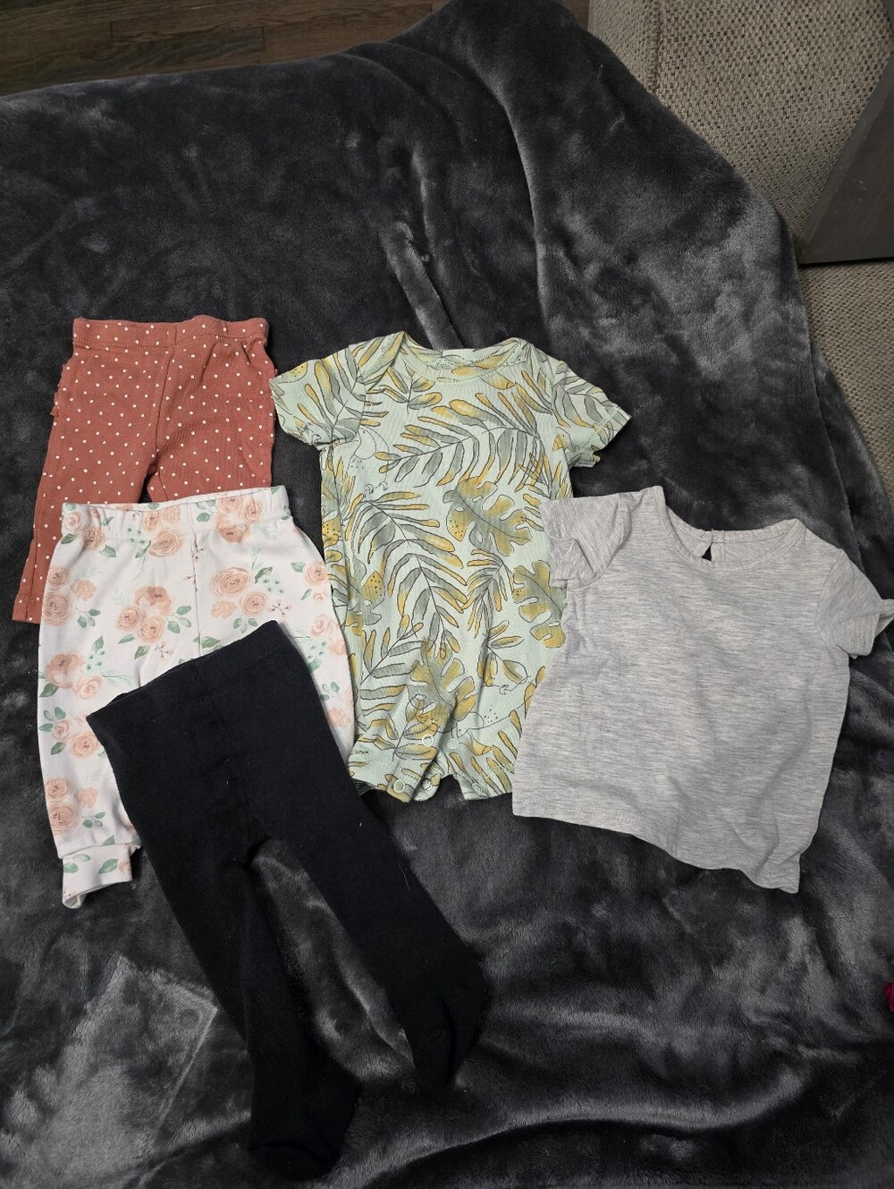 Kids Pajamas Set - Gray, Green, Rust, Pink & Black Mix